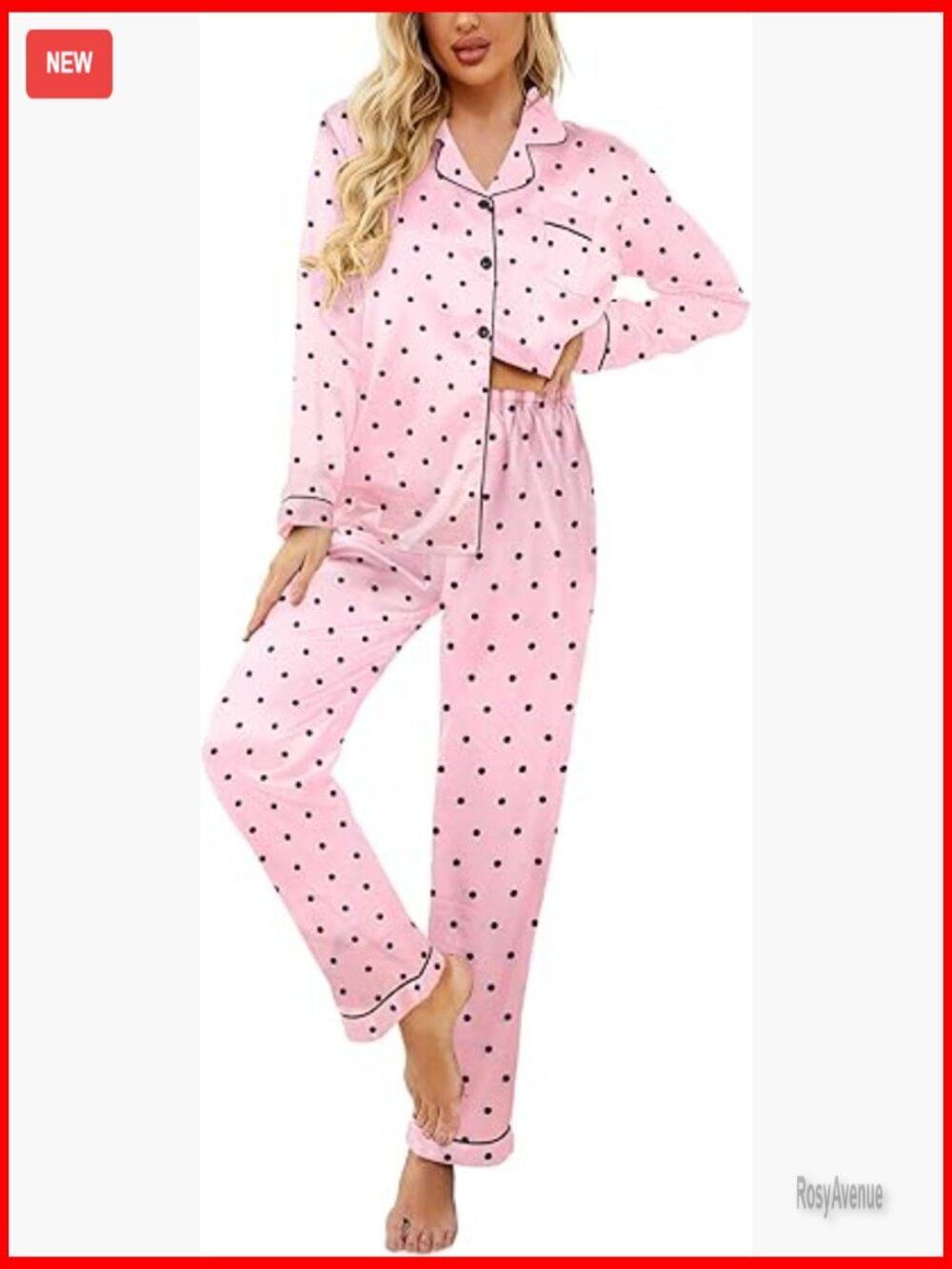 Satin Pajama Set Silky Button Down Sleepwear Loungewear Pj Shorts Long Sleeve